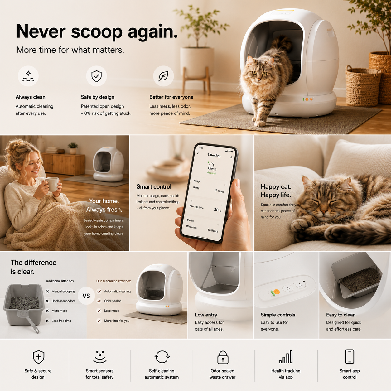 Never Scoop Again — The Smart Litter Box Your Cat Will Love