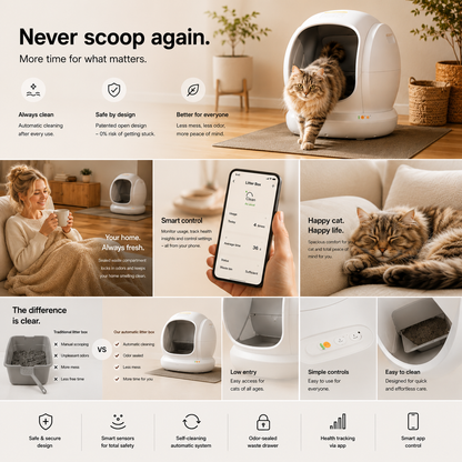 Never Scoop Again — The Smart Litter Box Your Cat Will Love