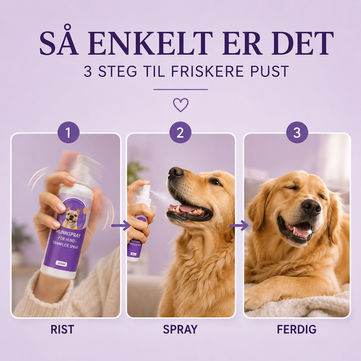 Munnspray for hund — daglig tannpleie uten børste